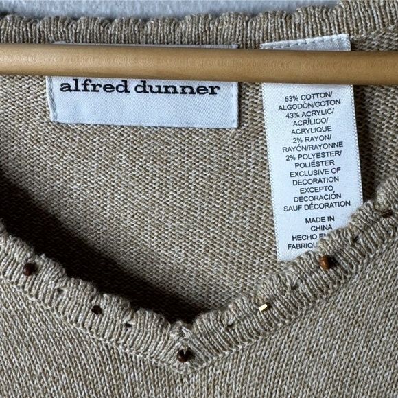 Alfred Dunner Sweater Short Sleeve Cotton Blend Fall Flower Embellished Size XL - Picture 6 of 12